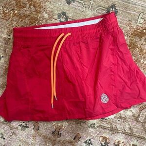 Stio Athletic Skort Pink with Orange Drawstring